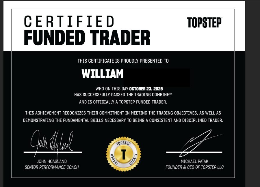 Trading result screenshot shared by William in the TWJ Discord