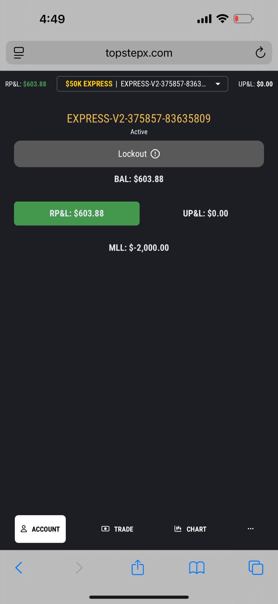 Trading result screenshot shared by BT in the TWJ Discord