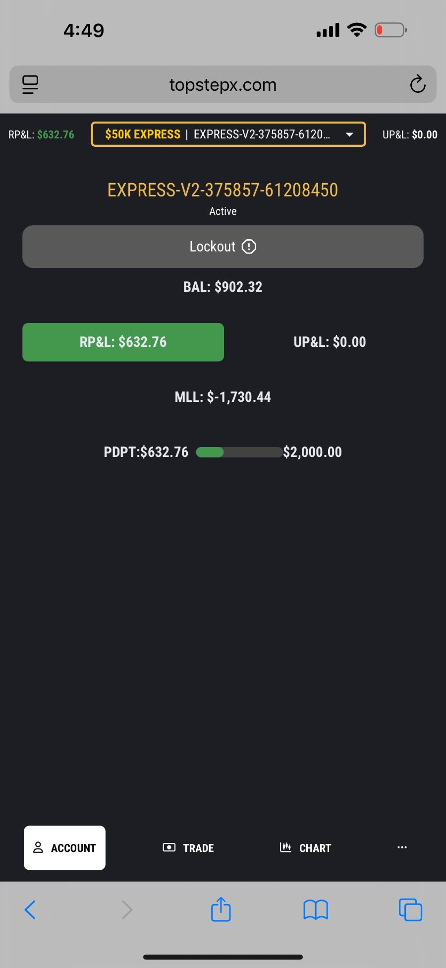 Trading result screenshot shared by BT in the TWJ Discord