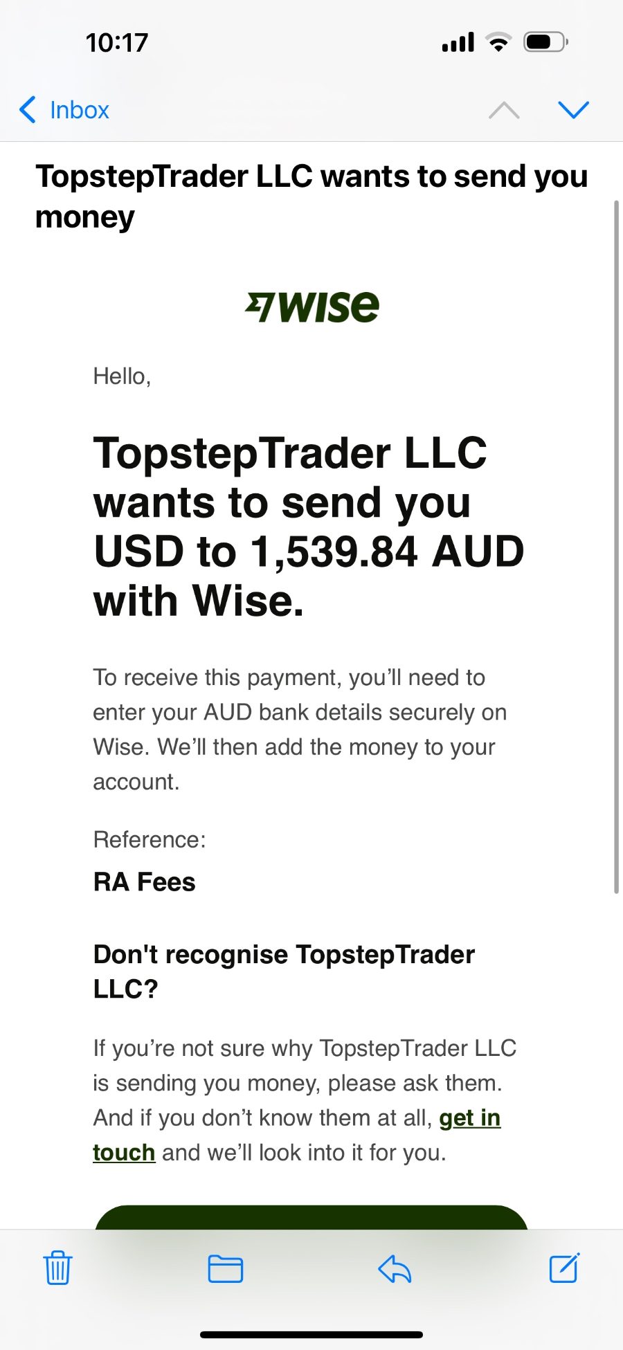 Trading result screenshot shared by BT in the TWJ Discord